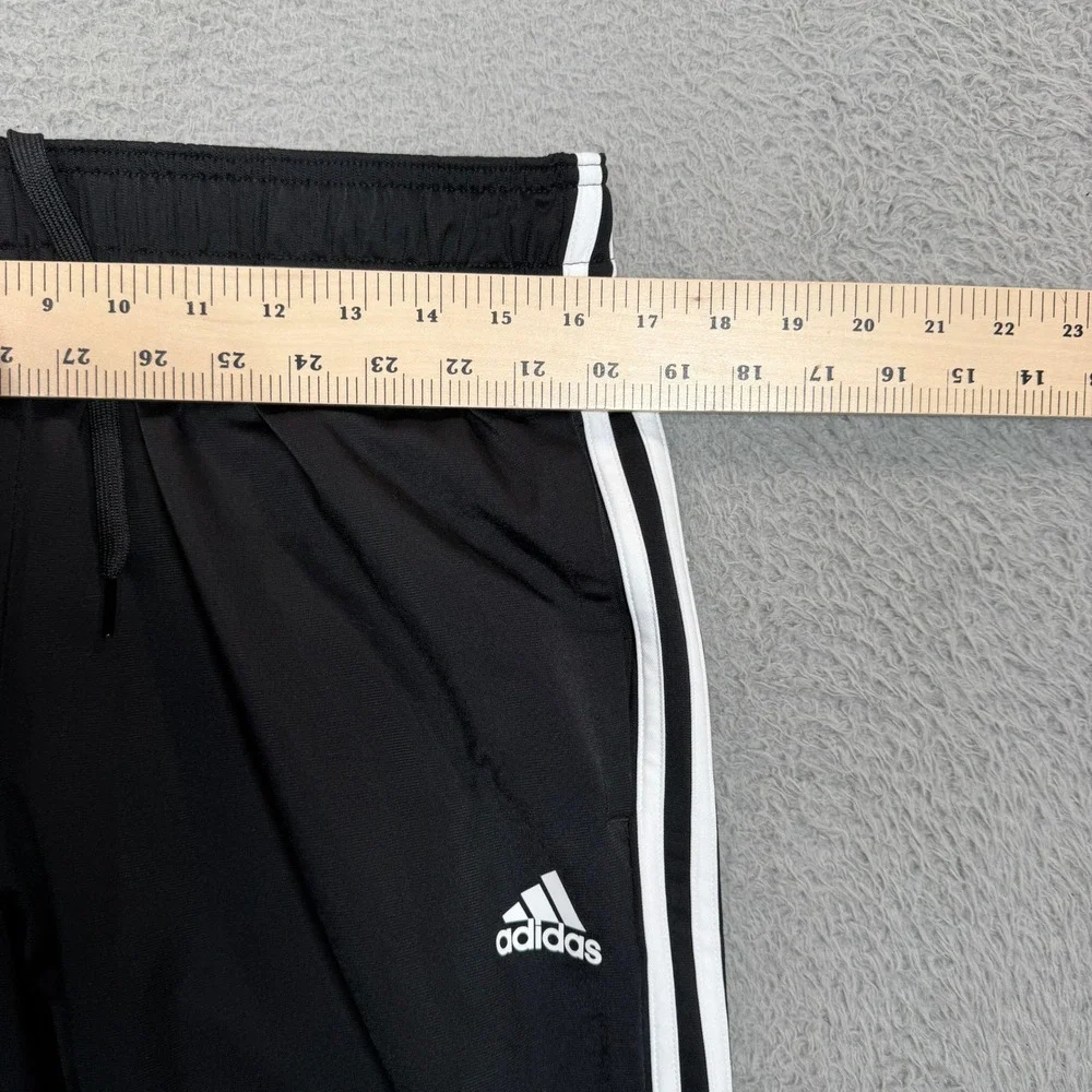 Adidas Mens Black White 3 Stripe Cuffed Track Pants Joggers Large